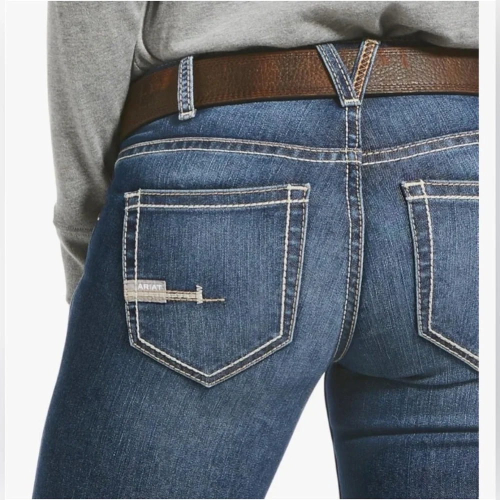 Ariat Rebar Mid Rise Durastretch Nightride Riveter Straight Jean L (fit like R) - Picture 3 of 14